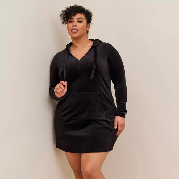 Torrid Velour Hooded Long Sleeve Mini Lounge Gown Size 4X - Picture 1 of 5